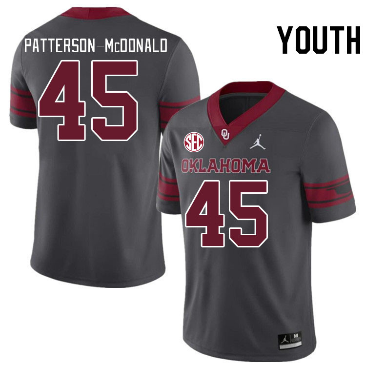 Youth #45 Mykel Patterson-McDonald Oklahoma Sooners 2024 SEC Conference College Football Jerseys-Cha